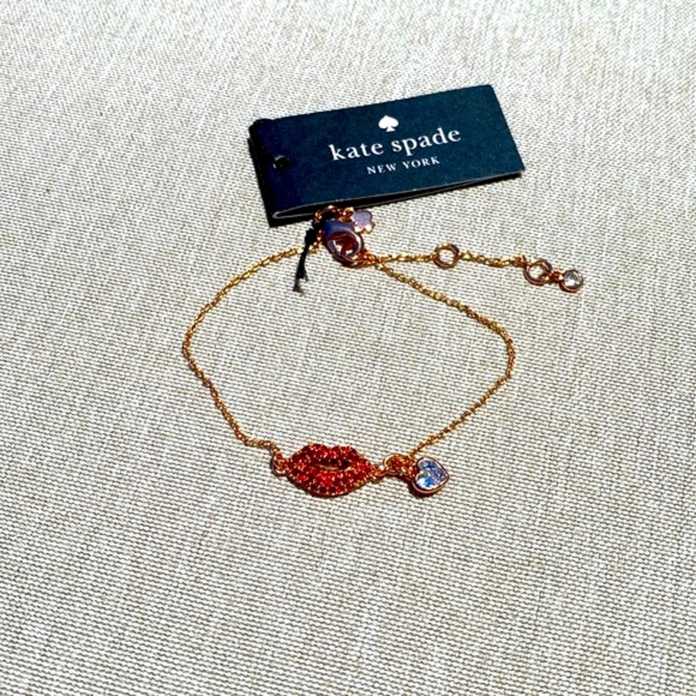 Kate Spade kiss kiss hot lips bracelet rose gold